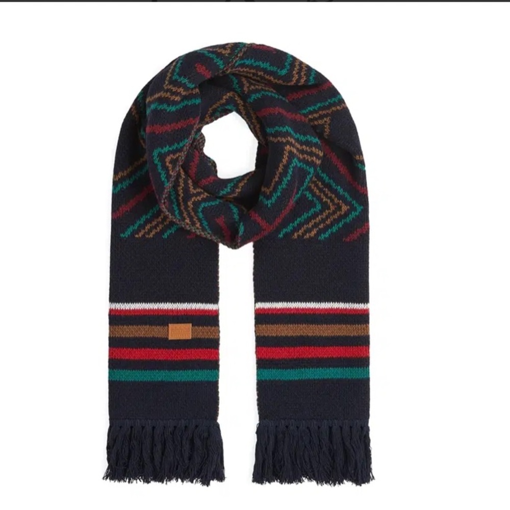 Pendleton designed by Tommy Hilfiger Navy and Multicolor Striped Scarf